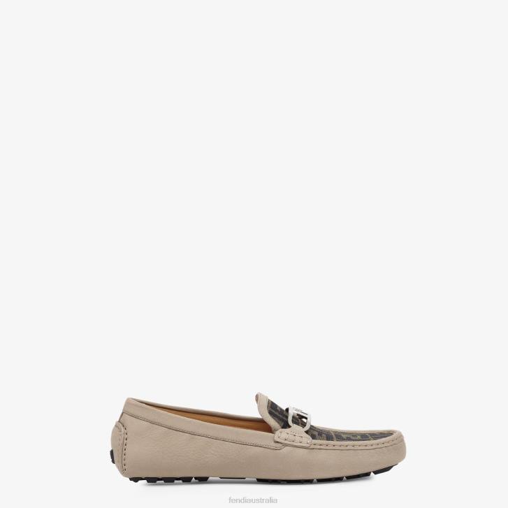 Men Shoes Fendi HP0B2283 Nubuck Leather Loafers Beige