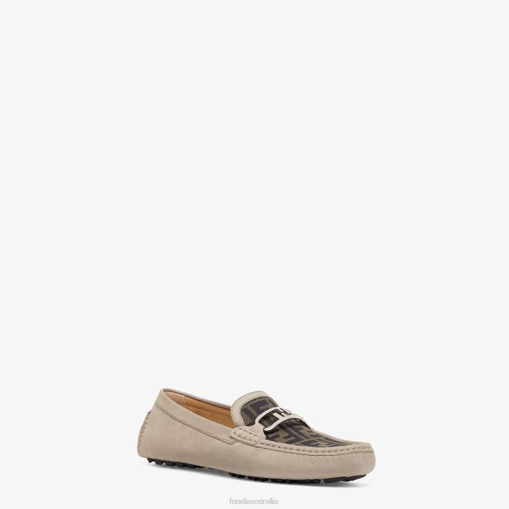 Men Shoes Fendi HP0B2283 Nubuck Leather Loafers Beige