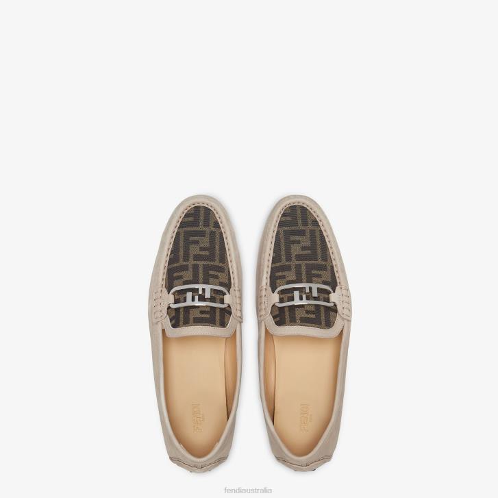 Men Shoes Fendi HP0B2283 Nubuck Leather Loafers Beige