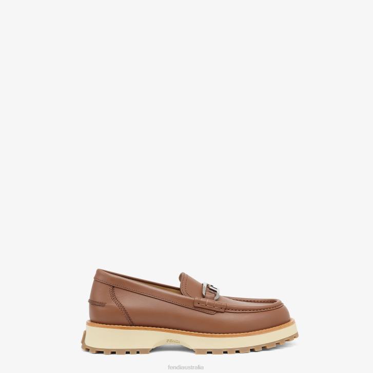 Men Shoes Fendi HP0B2284 Leather Loafers Brown