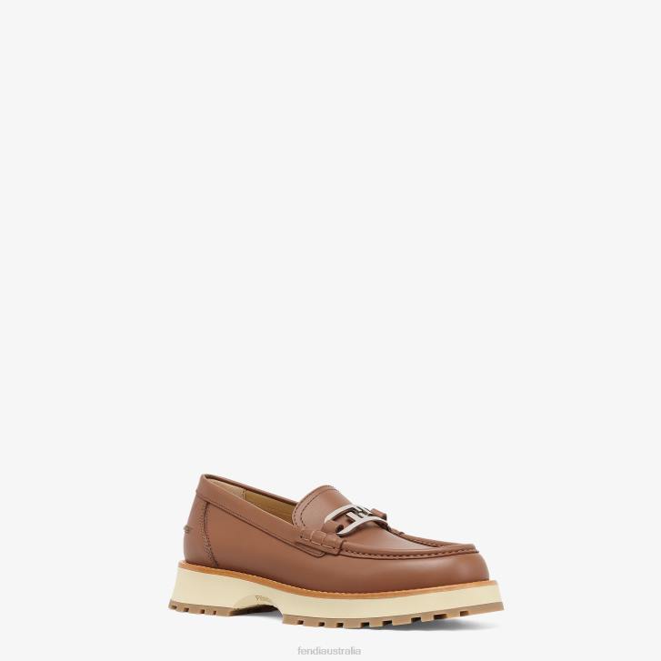 Men Shoes Fendi HP0B2284 Leather Loafers Brown