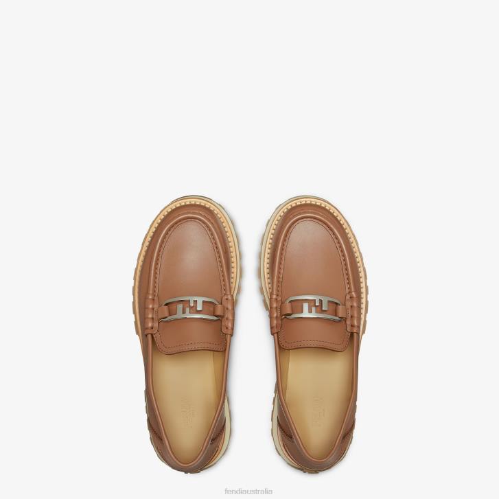Men Shoes Fendi HP0B2284 Leather Loafers Brown