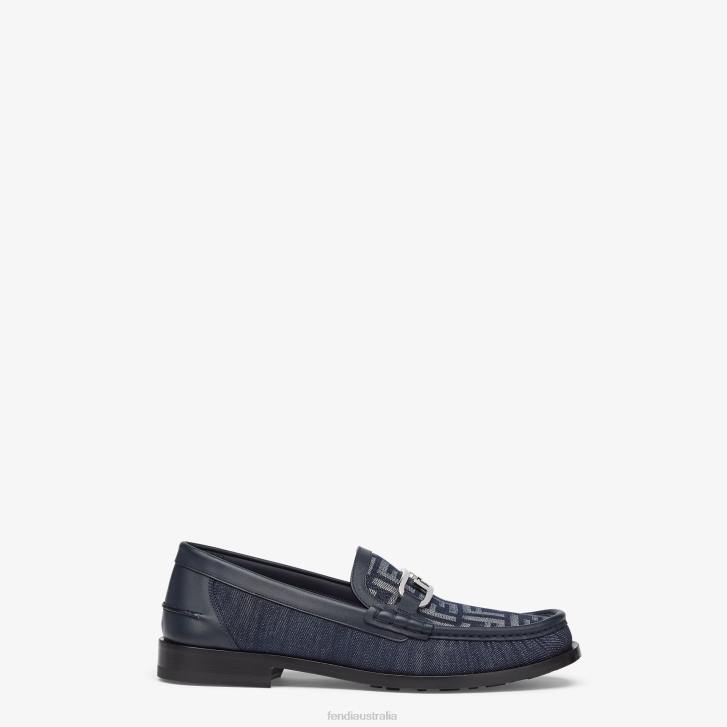 Men Shoes Fendi HP0B2285 Denim Loafers Blue
