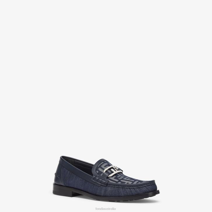 Men Shoes Fendi HP0B2285 Denim Loafers Blue