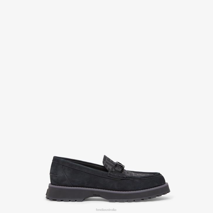 Men Shoes Fendi HP0B2287 Nubuck Loafers Black