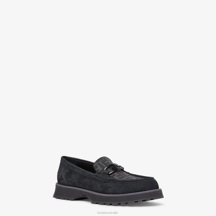 Men Shoes Fendi HP0B2287 Nubuck Loafers Black