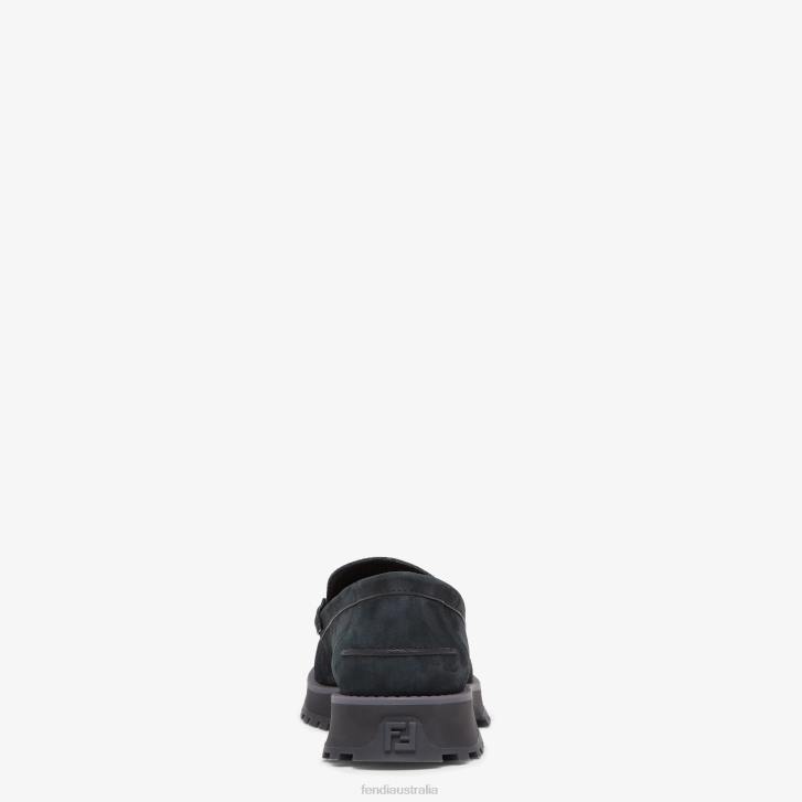 Men Shoes Fendi HP0B2287 Nubuck Loafers Black