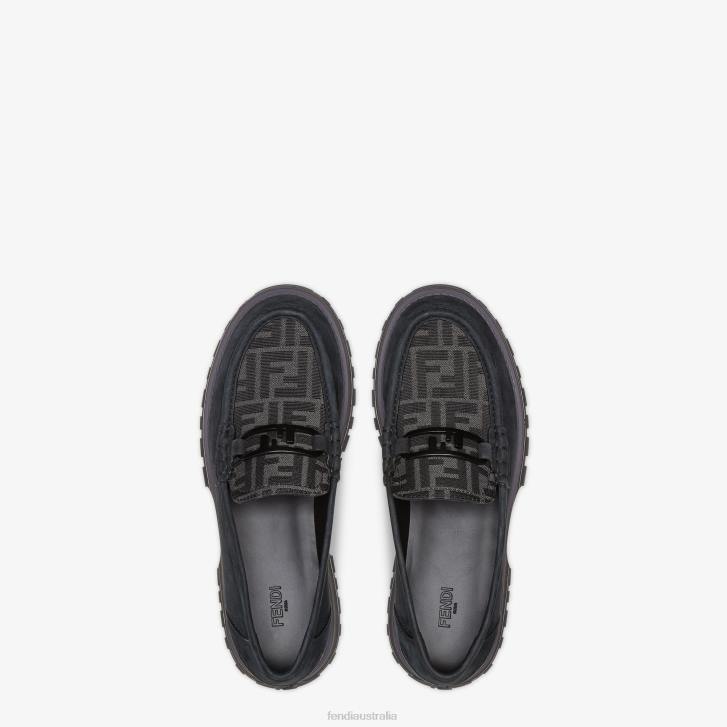 Men Shoes Fendi HP0B2287 Nubuck Loafers Black