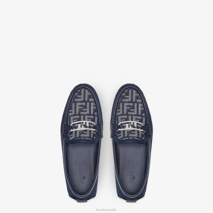 Men Shoes Fendi HP0B2288 Denim Loafers Blue