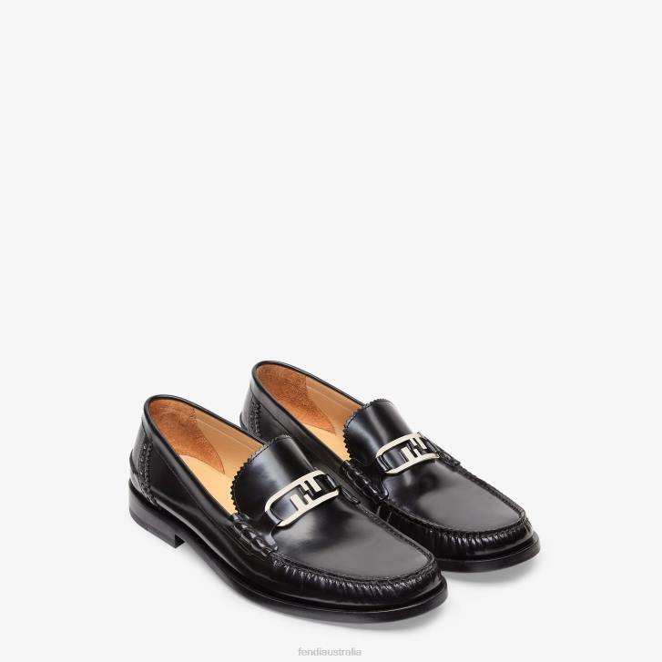 Men Shoes Fendi HP0B2289 Leather Loafers Black