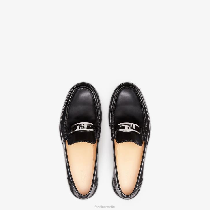 Men Shoes Fendi HP0B2289 Leather Loafers Black
