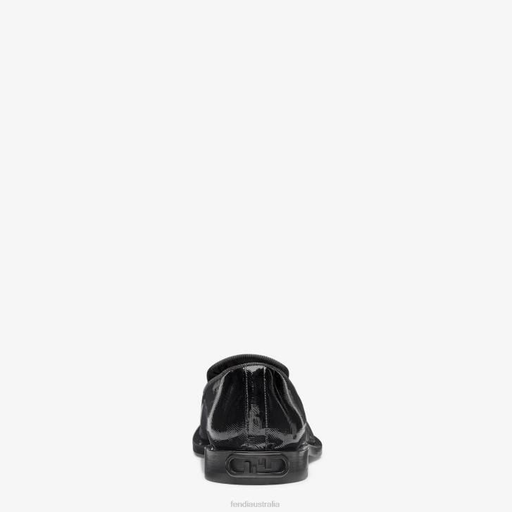 Men Shoes Fendi HP0B2313 Patent Leather Slippers Black