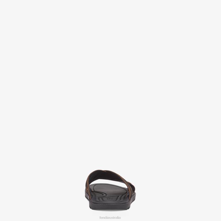 Men Shoes Fendi HP0B2227 Multifabric Slides Brown