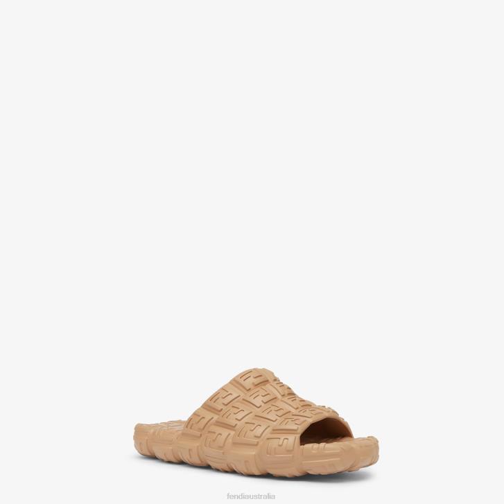 Men Shoes Fendi HP0B2229 Rubber Slides Beige
