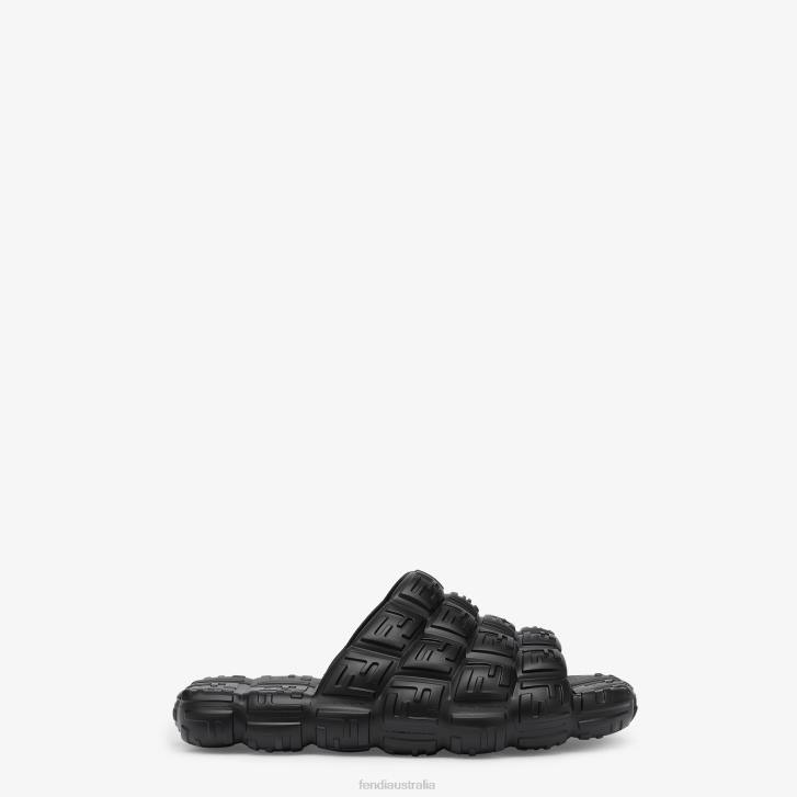 Men Shoes Fendi HP0B2230 Rubber Slides Black