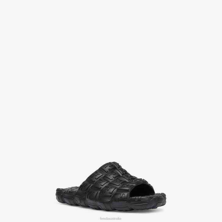 Men Shoes Fendi HP0B2230 Rubber Slides Black