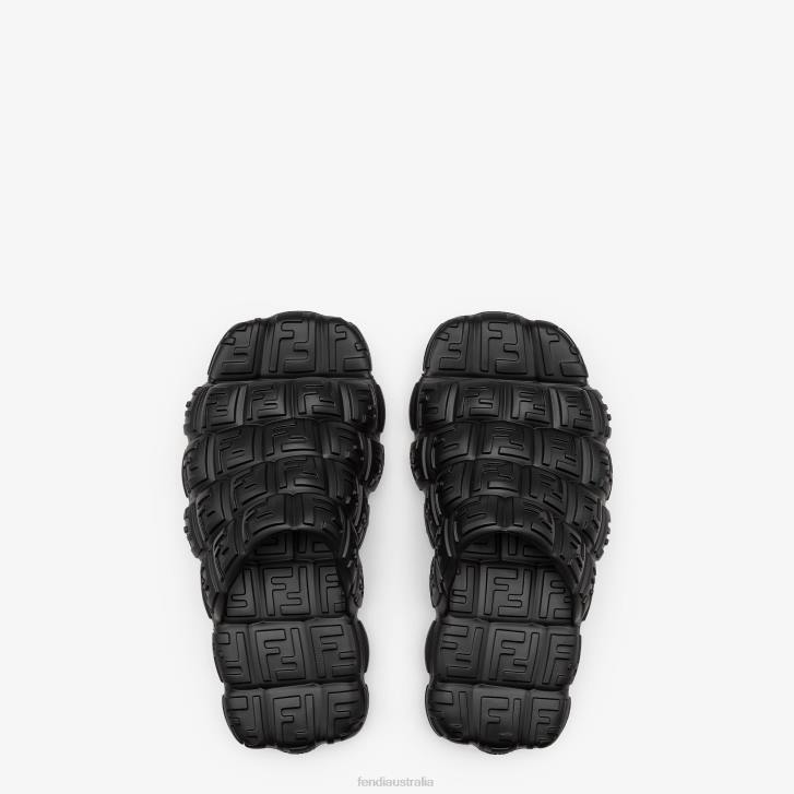 Men Shoes Fendi HP0B2230 Rubber Slides Black
