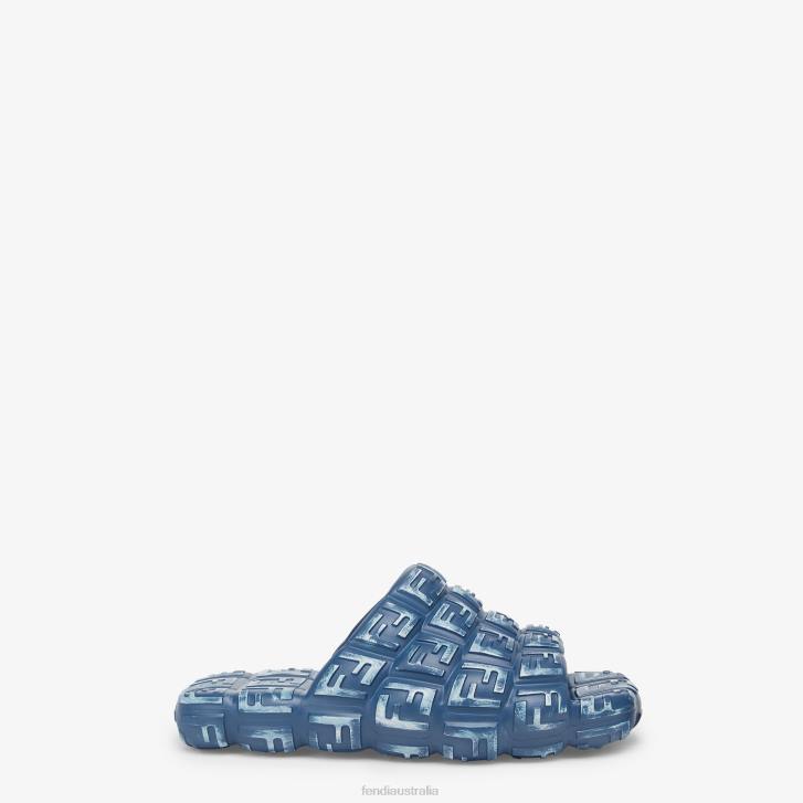 Men Shoes Fendi HP0B2238 Rubber Slides Blue
