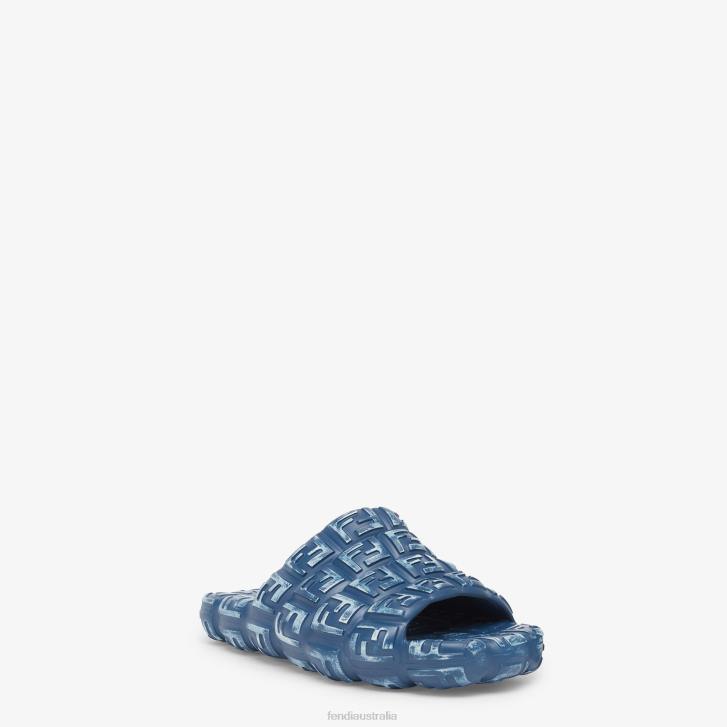 Men Shoes Fendi HP0B2238 Rubber Slides Blue