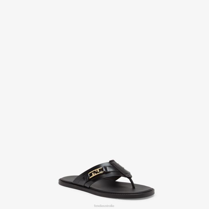 Men Shoes Fendi HP0B2253 Leather Sandals Black