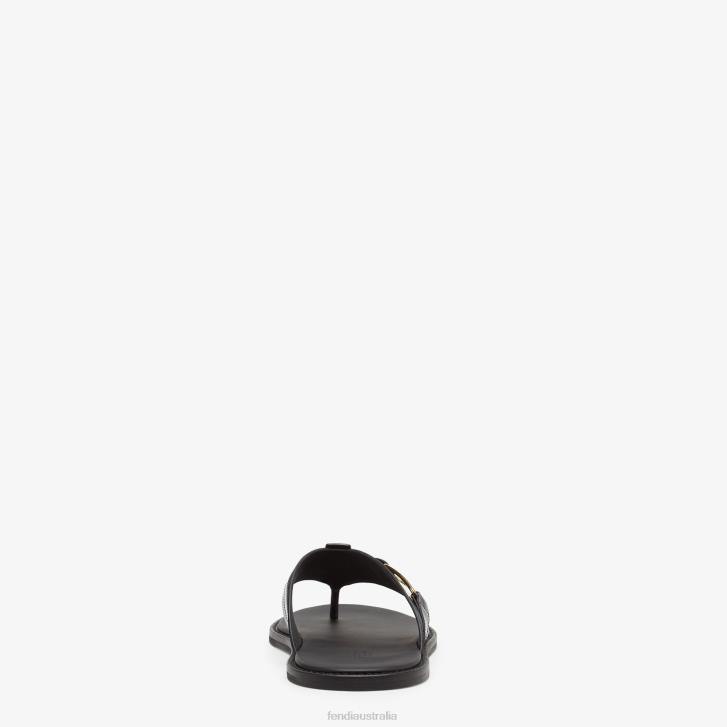 Men Shoes Fendi HP0B2253 Leather Sandals Black