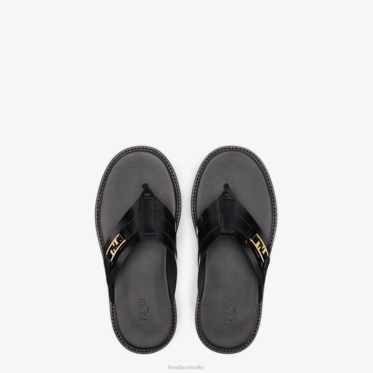 Men Shoes Fendi HP0B2253 Leather Sandals Black