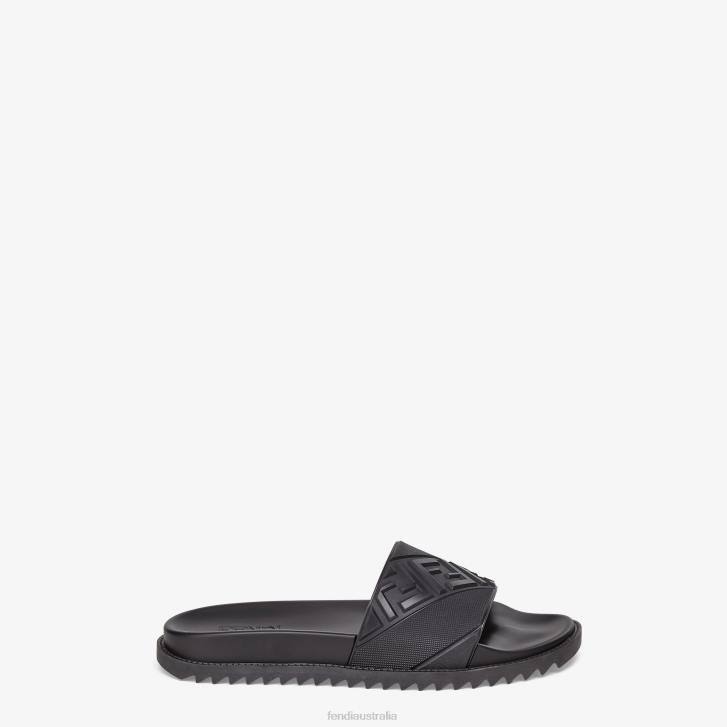 Men Shoes Fendi HP0B2254 Rubber Footbed Black