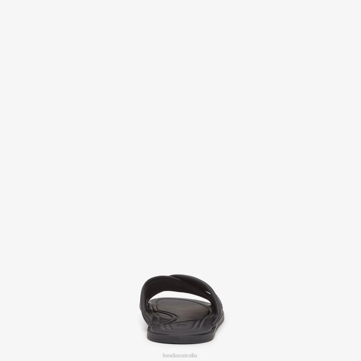 Men Shoes Fendi HP0B2256 Fabric Slides Black