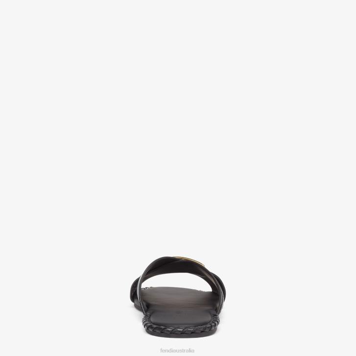 Men Shoes Fendi HP0B2278 Leather Slides Black