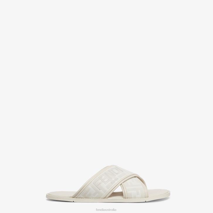 Men Shoes Fendi HP0B2279 Fabric Slides White