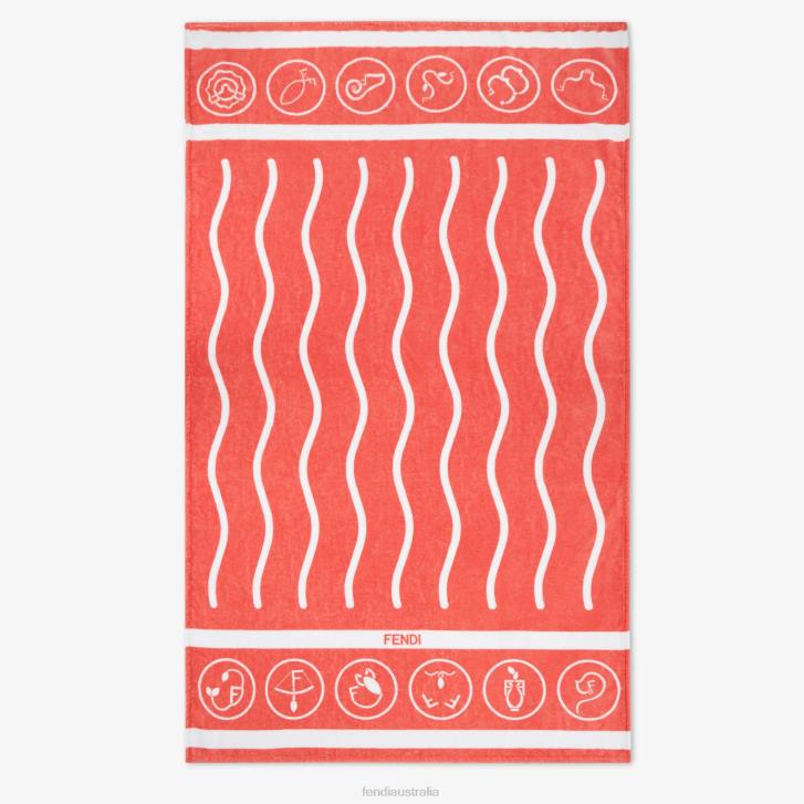 Women Accessories Fendi HP0B116 Cotton Beach Towel Pink