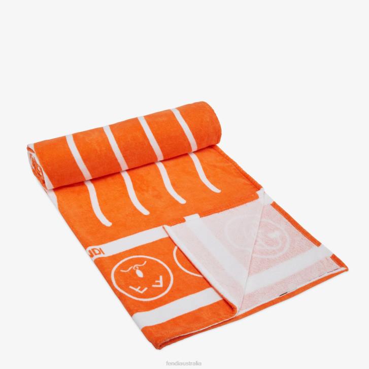 Women Accessories Fendi HP0B119 Cotton Beach Towel Orange