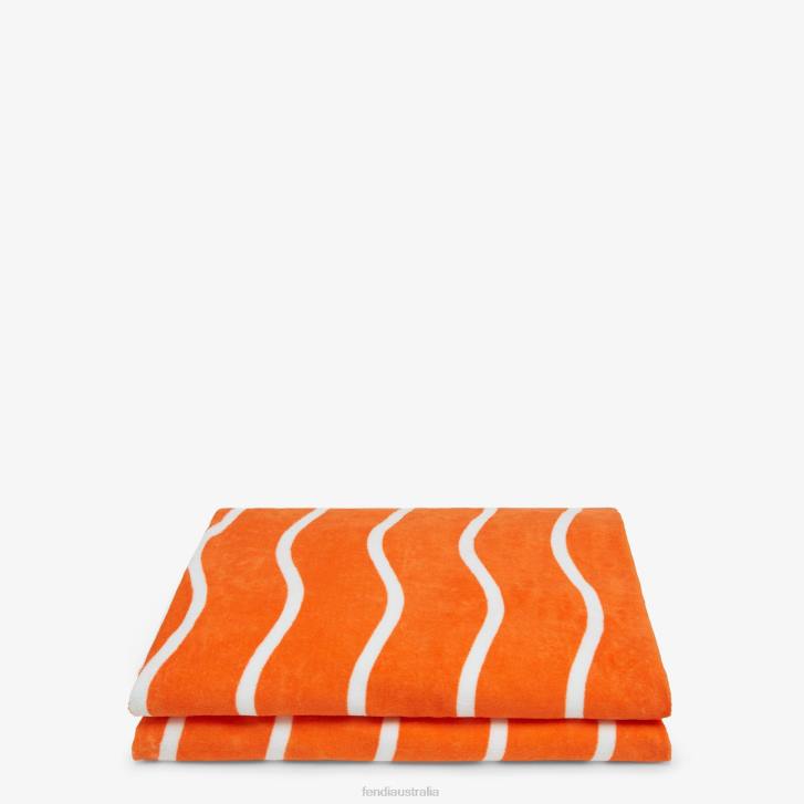 Women Accessories Fendi HP0B119 Cotton Beach Towel Orange