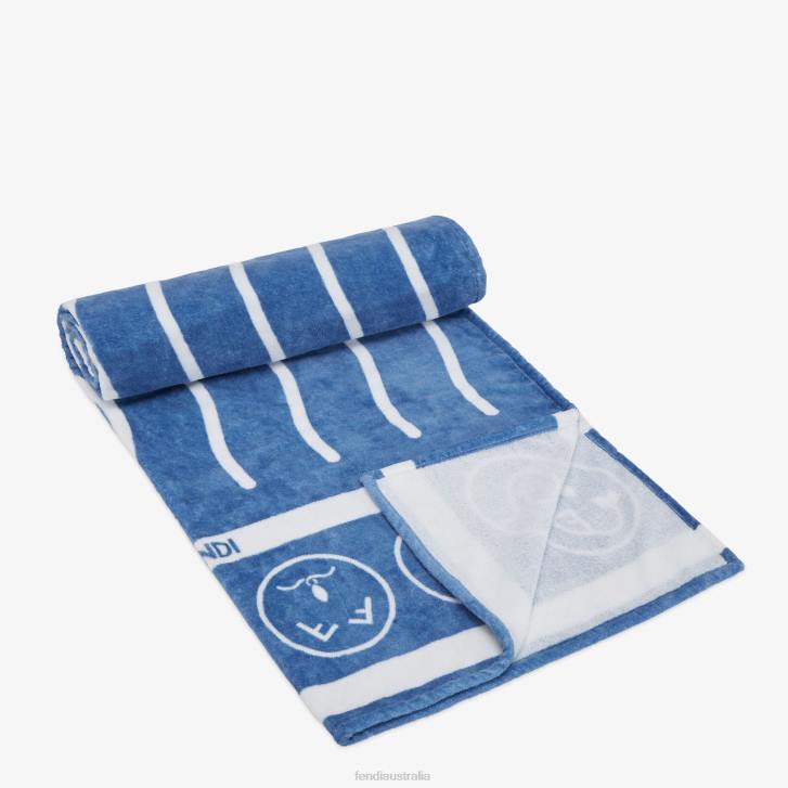 Women Accessories Fendi HP0B131 Cotton Beach Towel Blue
