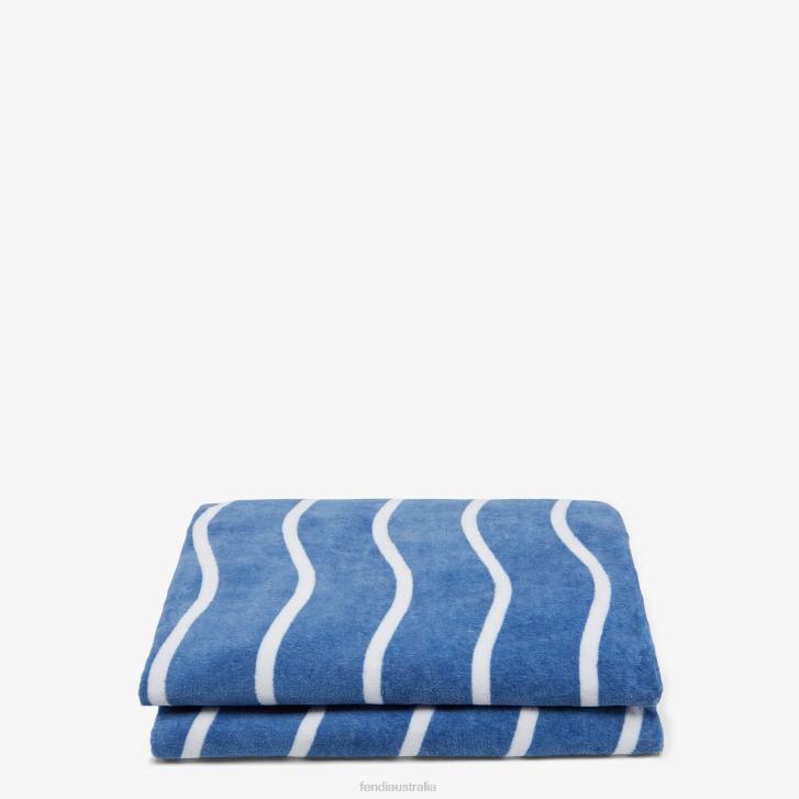 Women Accessories Fendi HP0B131 Cotton Beach Towel Blue