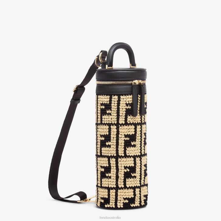 Women Accessories Fendi HP0B328 RaFFia Flask Holder Beige