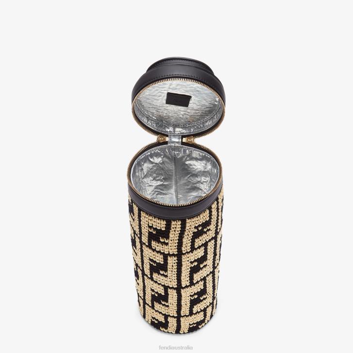 Women Accessories Fendi HP0B328 RaFFia Flask Holder Beige