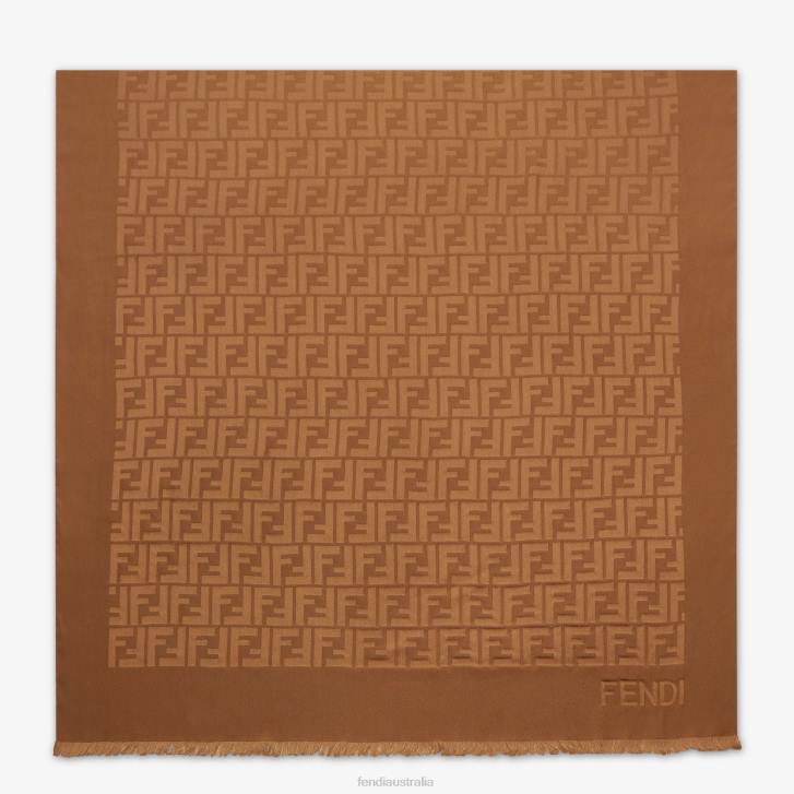 Women Accessories Fendi HP0B129 Silk Stole Brown