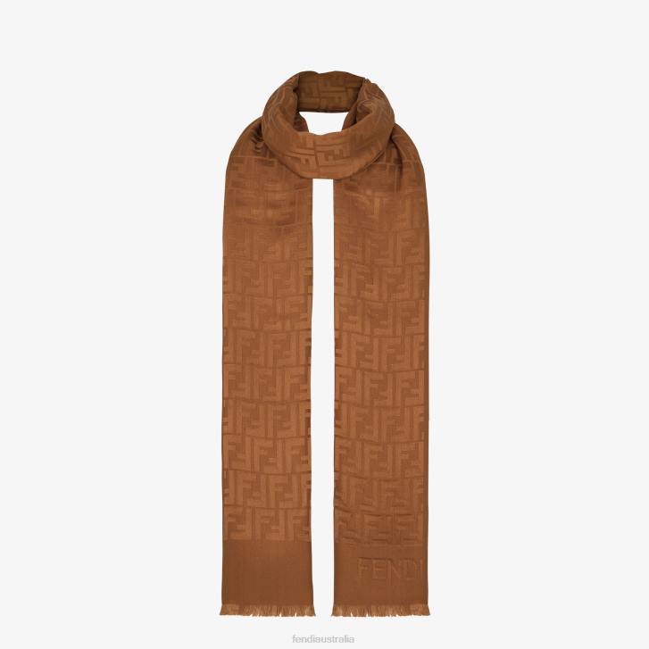 Women Accessories Fendi HP0B129 Silk Stole Brown