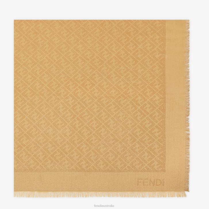 Women Accessories Fendi HP0B130 Lurex Shawl Beige
