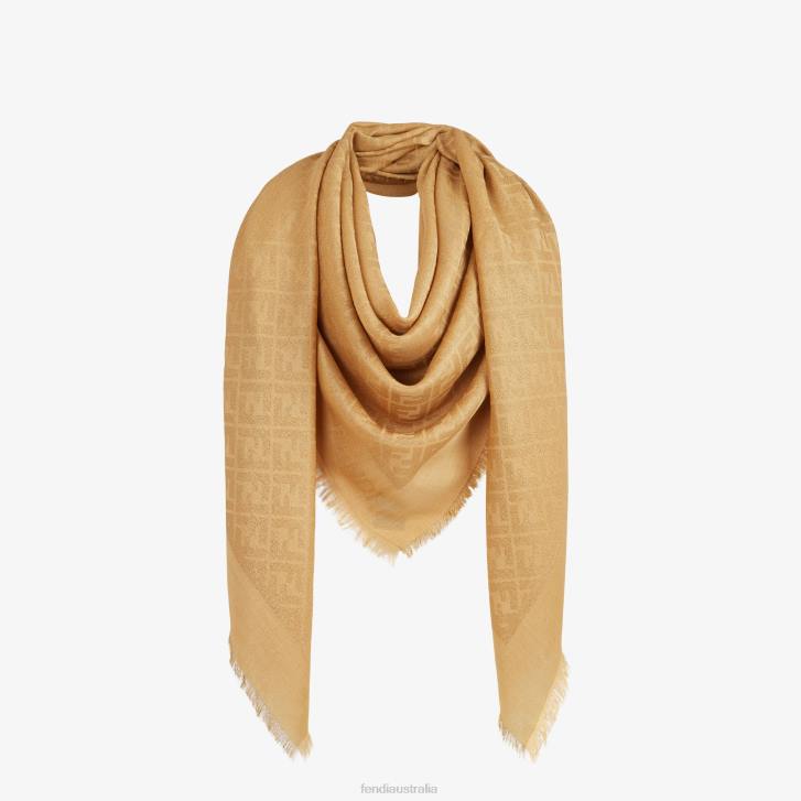 Women Accessories Fendi HP0B130 Lurex Shawl Beige