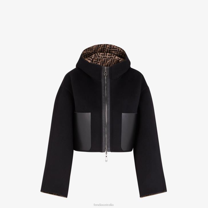 Women Apparel Fendi HP0B1105 Wool Jacket Black - Click Image to Close