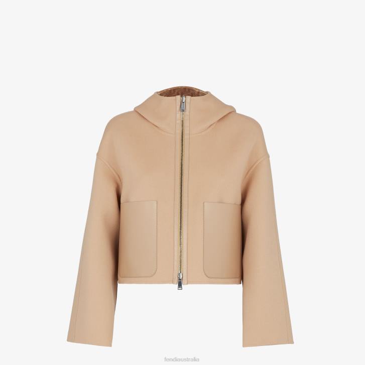 Women Apparel Fendi HP0B1110 Wool Jacket Beige - Click Image to Close