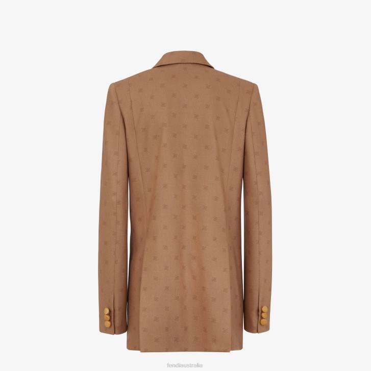 Women Apparel Fendi HP0B1129 Wool Blazer Brown