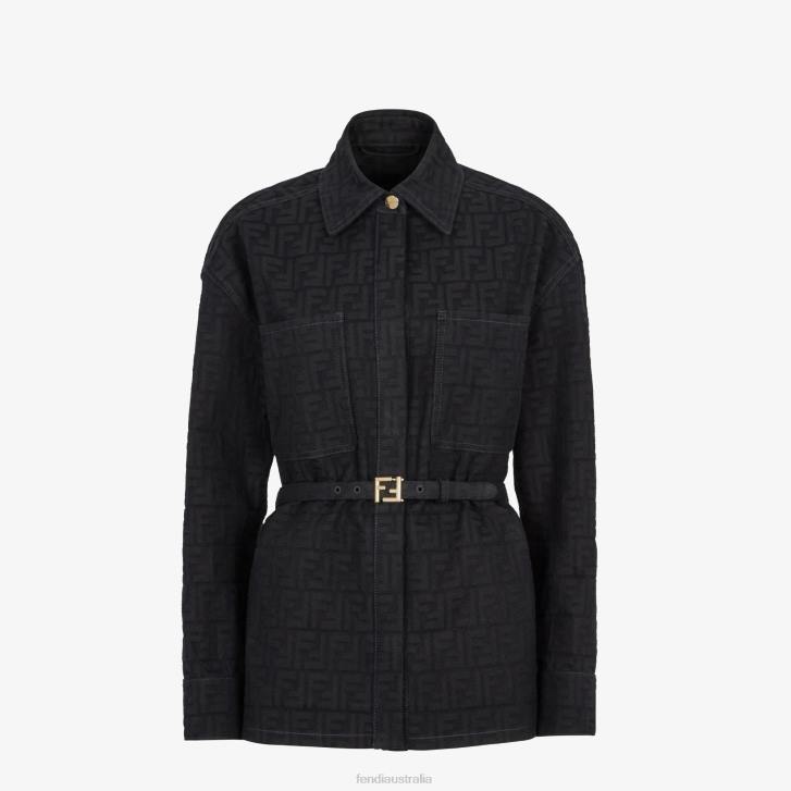 Women Apparel Fendi HP0B931 Go-To Jacket In Jacquard Denim Blue