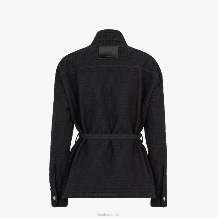 Women Apparel Fendi HP0B931 Go-To Jacket In Jacquard Denim Blue