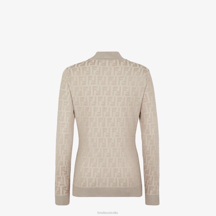 Women Apparel Fendi HP0B1192 Dove Fabric Sweater Beige