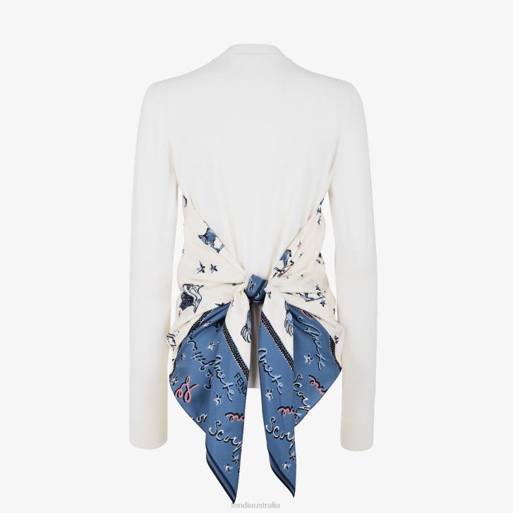 Women Apparel Fendi HP0B1246 Wool Cardigan White