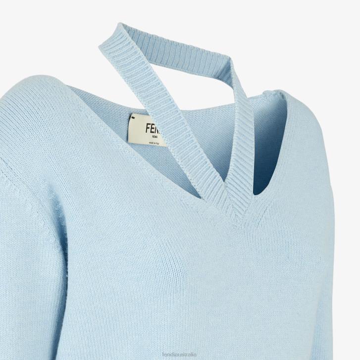 Women Apparel Fendi HP0B930 Cashmere Jumper Light blue