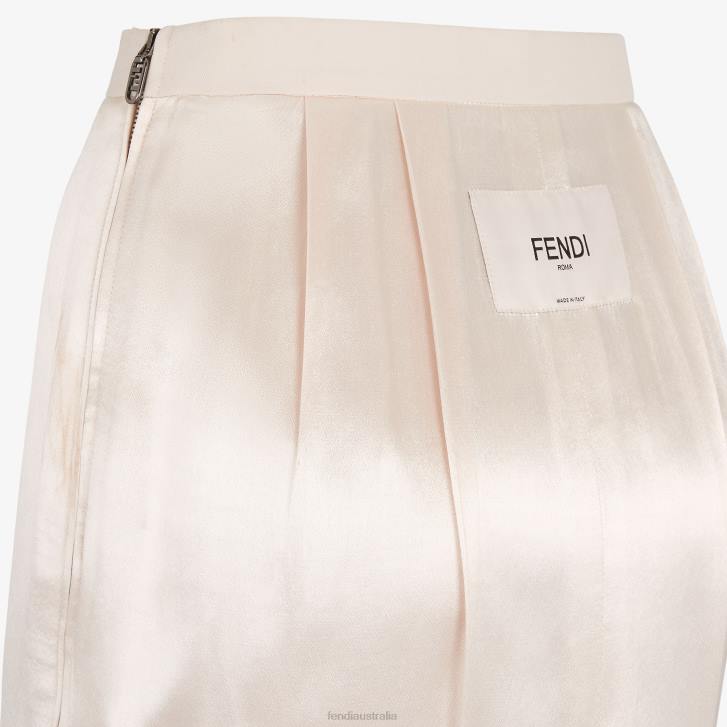 Women Apparel Fendi HP0B1123 Satin And Wool Gabardine Skirt Beige
